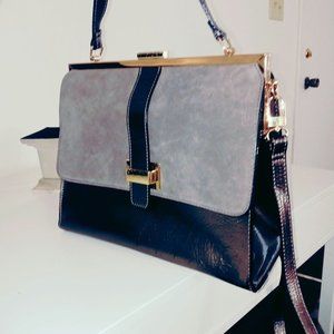 Gianni bini handbag 11x10 leather mirror gray